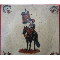 Antieke tegel Ridder op paard